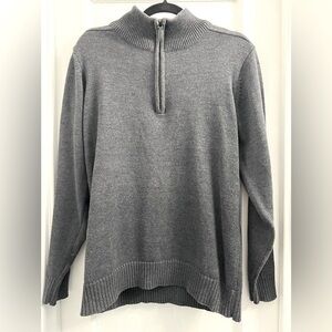 Oscar De La Renta Sweater Men’s Gray Pullover Quarter Zip Size L